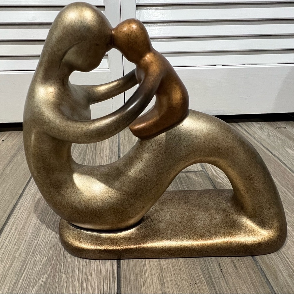 Elegant Bronze color Mother and Child Sculpture